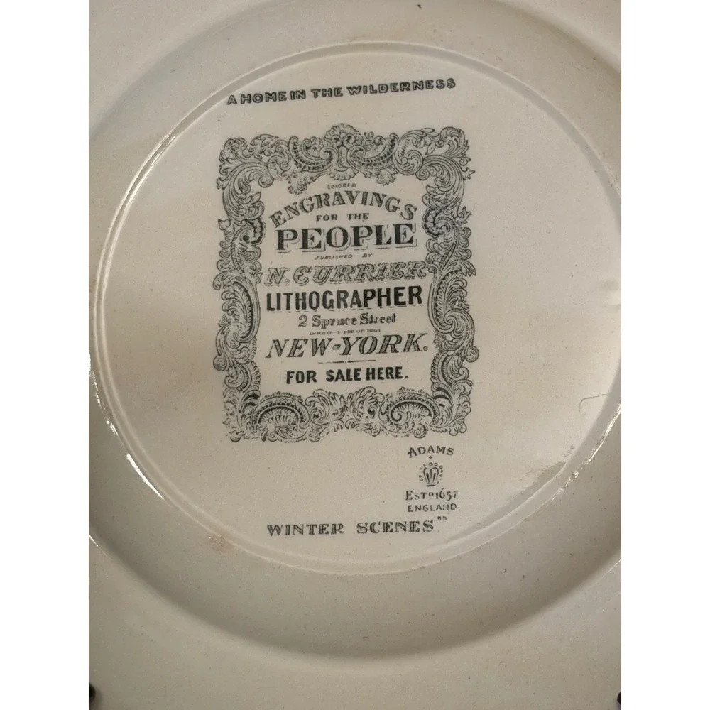 Adam's England Currier A Home in the Wilderness Plate 10.5